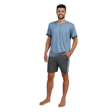 Imagem de Pijama Masculino Curto Visco Az. Elementar/Msc. Escuro - 268047 - Podi