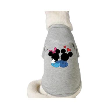 Imagem de Camiseta Para Animais De Estimação Com Estampa De Mickey E Minnie, Res