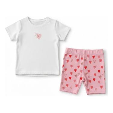 Imagem de Conjunto Camiseta E Bermuda Short Infantil Coração Conforto - Tech Mal