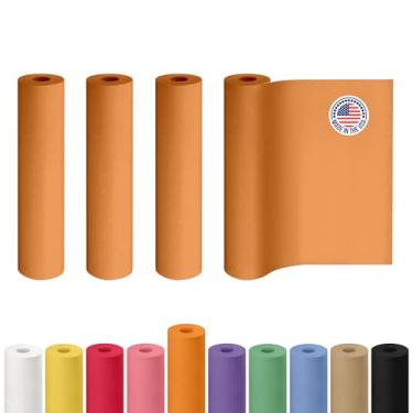 Imagem de Rolo de papel kraft laranja de 61 x 3048 cm, pacote com 4 - Papel artesanal de qualidade feito nos EUA para embrulhar presentes, artes e artesanato infantil, projetos escolares - 100% reciclado