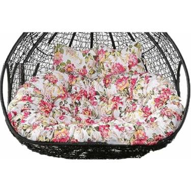 Imagem de Almofadas grossas e laváveis ​​para substituição de cadeiras suspensas em formato de ovo, almofadas para cadeiras de balanço duplas, almofadas para cadeiras de rede suspensas.