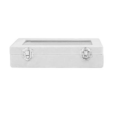 Imagem de Generic Estojo de Armazenamento de Joias, Suporte de Exibição Estiloso para Pulseira de Brinco, Ideal para Mãe, irmã, Namorada, 7 Espaços de Veludo Acrílico (Branco)