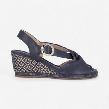 Imagem de Sandália Piccadilly Anabela Azul Marinho-Feminino