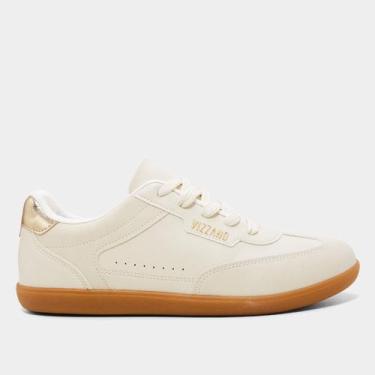 Imagem de Tênis Vizzano Casual Feminino, Branco, Dourado, 38