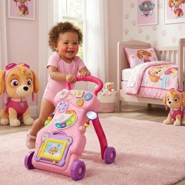 Imagem de Andador Bebê Educativo Musical Infantil Didático Patrulha Canina Primeiros Passos Lousinha Rosa