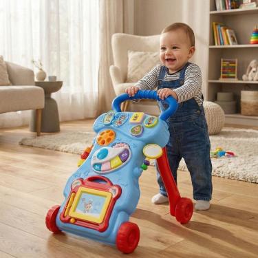 Imagem de Andador Bebê Educativo Musical Infantil Didático Patrulha Canina Primeiros Passos Lousinha Azul