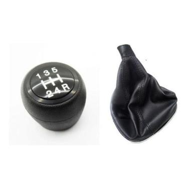 Imagem de Coifa Câmbio + Manopla Preta Palio 2015 16 17 2018 Aro Prata