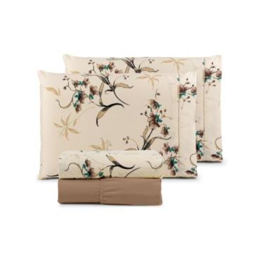 Imagem de Jogo de Lençol Casal 4 Peças Estampado 100% Algodão 180 Fios Premium -