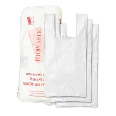 Imagem de Sacola Plástica Pequena Branca 30X45Cm Gold Econômica C/1000