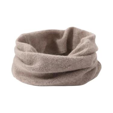 Imagem de Cachecol Tubular Feminino De Lã Merino Quente Para Inverno, Com Design