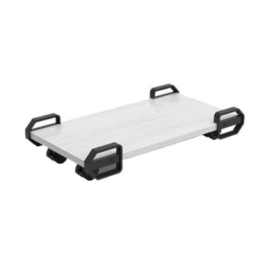 Imagem de Suporte de PC de escritório para piso, suporte de torre de PC com 4 rodas giratórias, suportes de armazenamento para CPU móvel para tapete de chão, jogos, acessórios de capa de PC (branco)