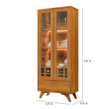 Imagem de Cristaleira Adega Reflecta 2 Portas De Vidro C- Led - Mavaular Naturalle