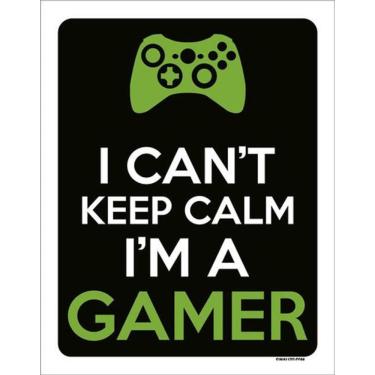 Imagem de Kit 10 Placas I Can`T Keep Calm Gamer Xb 36X46
