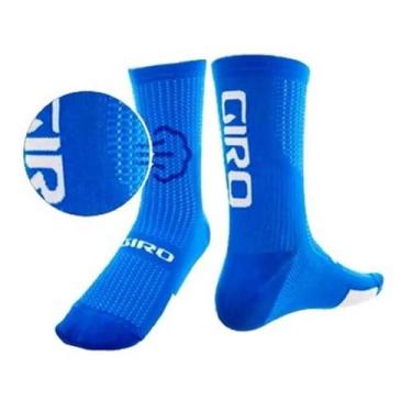 Imagem de Meia Compressão Giro Ciclismo Bike Corrida Triátlon, Azul, M