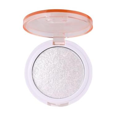 Imagem de Paleta de maquiagem iluminadora para blush, contorno, sombra, rosto ou olhos, brilho brilhante, pó prensado em mousse cremosa, intensamente pigmentado, glitter brilhante (B03-01# Silver Pearl)
