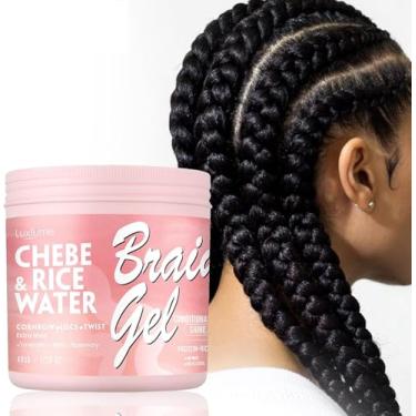 Imagem de RoseFlower 485 g Gel para cabelo trançado, pomada de gel, gel vegano de fixação extrema para cabelos secos, ondulados, encaracolados ou enrolados, gel de cabelo para homens e mulheres, naturalmente