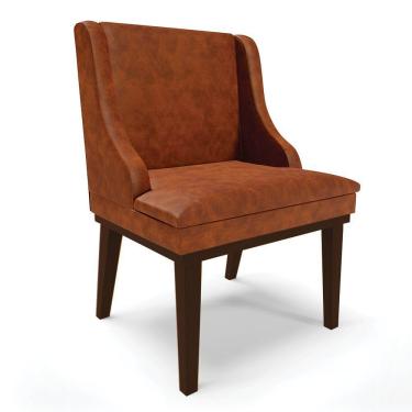 Imagem de Cadeira De Jantar Base Fixa Madeira Tabaco Cor Nozes