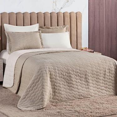 Imagem de Cobre Leito King Dallas Micropercal 200 Fios Dupla Face 3 Peças - Bege