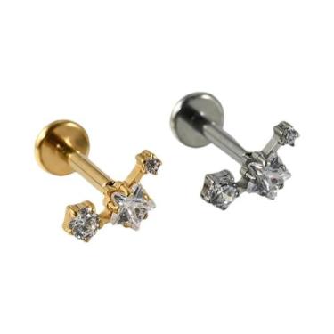 Imagem de Piercings De Titânio Puro Para Lábio, Orelha (Hélice, Tragus, Cartilag