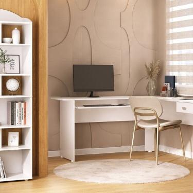 Imagem de Conjunto Sala de Estar Escrivaninha Cannes e Estante Arco Branco