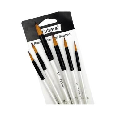 Imagem de Conjunto De 6 Pincéis De Pintura Artística Para Acrílico, Óleo E Aquar