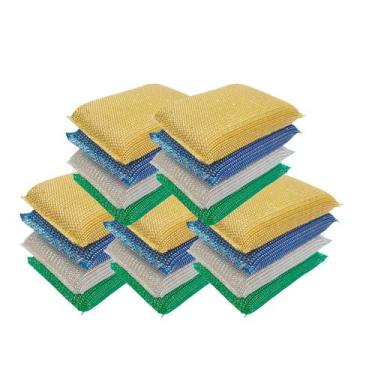 Imagem de Kit 20 Esponja Alumínio multiuso Grelha Panela churrasqueira Almofada 