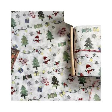 Imagem de Papel De Seda Com Padrão De Natal Papai Noel E Árvore De Natal, Pacote