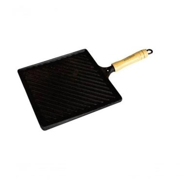 Imagem de Bifeteira Ferro Fundido Quadrada Frisada - Medidas 25X25Cm