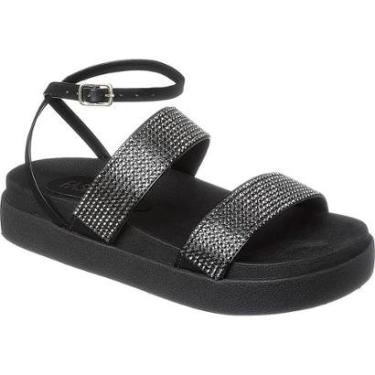 Imagem de Papete Feminina Strass Sandália Flatform Feminina Sola Alta-Feminino