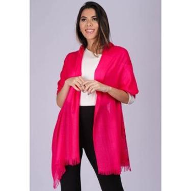 Imagem de Echarpe Lenço Feminino Liso Panamá Pink - Único - Veste 38 ao 48-Feminino
