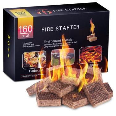 Imagem de Acendedor de Fogo HGD 160 Mini Quadrados Natural para Churrasco e Fogu