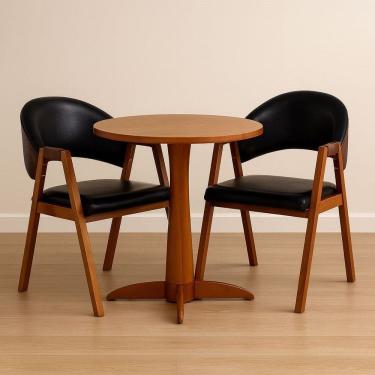 Imagem de Kit 2 Cadeiras Luiza Sala de Jantar com Braco Madeira Macica Movellu Home