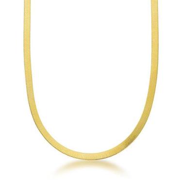 Imagem de Colar Choker Fita Laminada 4mm Banhada Ouro 18k - Atraktiva Jóias, 35c