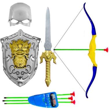 Imagem de Kit Medieval Viking Espada Arco e Flechas Escudo e Máscara - Master To