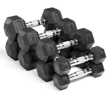 Imagem de Kit Par de Halteres Sextavados 1kg a 5kg Ahead Sports 5 Pares-Unissex