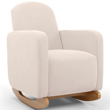 Imagem de Poltrona De Amamentação Com Balanço Orgânica Saori W01 Suede Bege - Lyam Decor