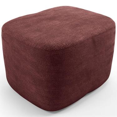 Imagem de Puff Decorativo Orgânico Para Sala Quarto Saori W01 Linho Bordo - Lyam Decor