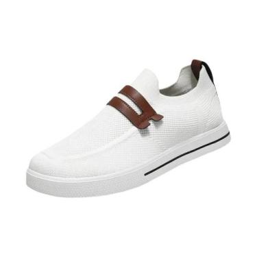 Imagem de Tênis Casuais Unissex Confortáveis E Antiderrapantes Para Skate, Branc