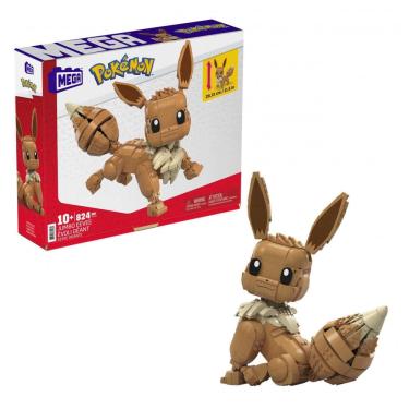Imagem de Conjunto de Blocos de Montar MEGA Pokémon Jumbo Eevee com 824 Peças Articulado 29 cm