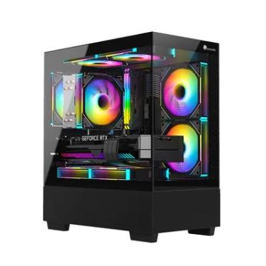 Imagem de Gabinete Gamer Kyrios Micro Atx 3 Fans Rbg Preto Mymax Mymax