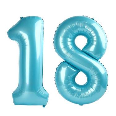 Imagem de Balão Número 18 Pérola Azul Upgesy