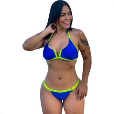 Imagem de Biquíni Bojo Removível Top Neon Biquini Florescente Bloguerinha Fio Du
