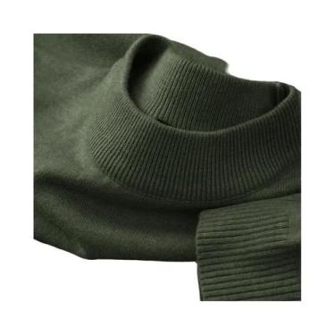 Imagem de Suéter Masculino Casual De Outono Com Gola Alta Falsa, Pulôver Térmico