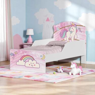 Imagem de Cama Infantil Com Proteção Lateral 153cm Kmcb Rosa Bebê