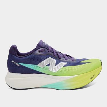Imagem de Tênis New Balance Fuelcell Supercomp Elite V5 Masculino, Roxo, Verde, 