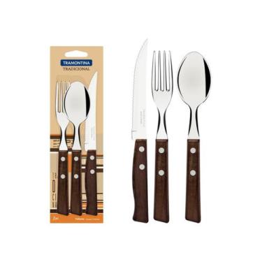 Imagem de Faqueiro Tramontina Tradicional com Lâminas em Aço Inox 3 Peças, Madei