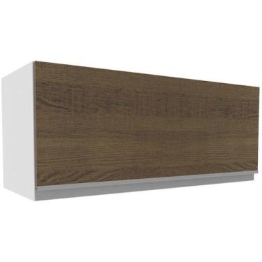 Imagem de Armário De Cozinha Aéreo 100% MDF 80 cm 1 Porta Branco/Rustic Acordes 