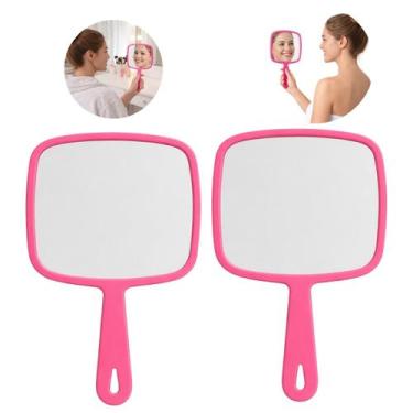 Imagem de 2 Espelhos de Mão Retangular Para Salão Cabelo Maquiagem - Ami, 1