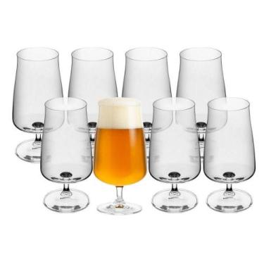 Imagem de Jogo 8 Taça De Cerveja Chopp De Cristal Ecológico 380ml Wolff