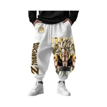 Imagem de Calças Jogger Unissex De Algodão Com Punho No Tornozelo E Perna Larga,